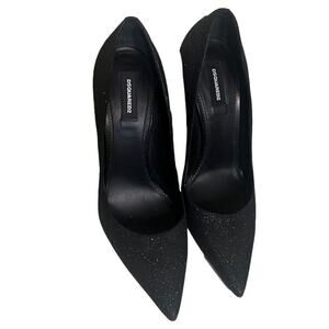 DSQUARED2 GLITTER HEEL BLACK PUMPS SIZE 40‎